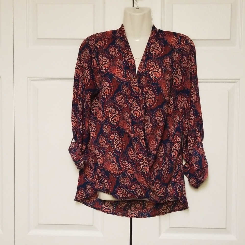 Pleione Nordstrom Long Sleeve High/Low Blouse